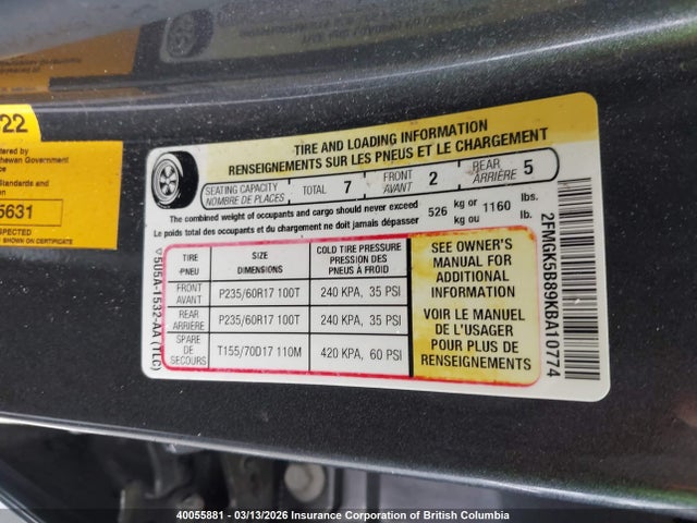 Продаж на аукціоні авто 2019 Ford Flex Se, vin: 2FMGK5B89KBA10774, номер лоту: 40055881
