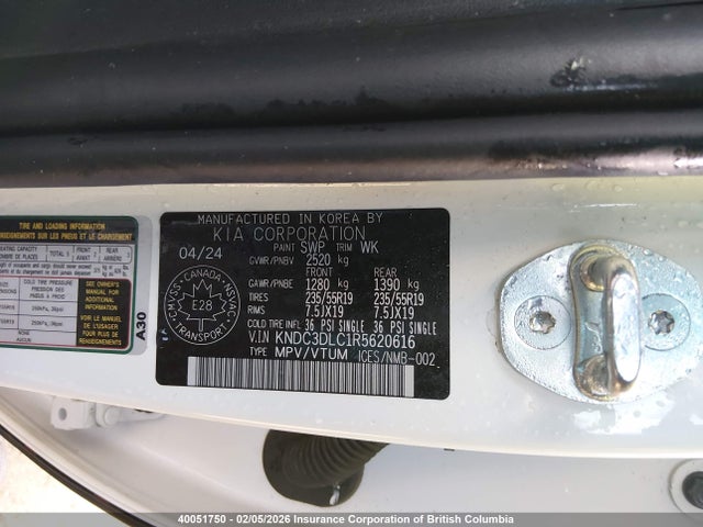 KNDC3DLC1R5620616 KIA Ev6 Light/wind