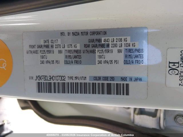 JM3KFBDL9H0107302 Mazda Cx-5 Grand Touring