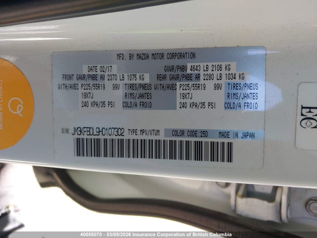 JM3KFBDL9H0107302 Mazda Cx-5 Grand Touring