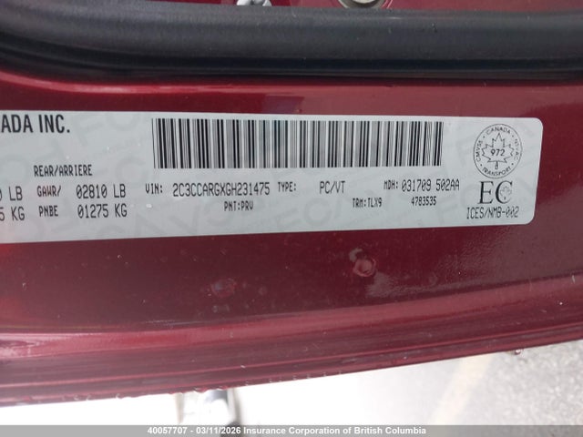 Chrysler 300 2016 2C3CCARGXGH231475 Image 9