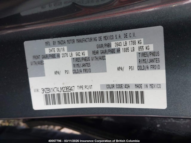 Mazda 3 SPORT 2018 3MZBN1K74JM236947 Image 9