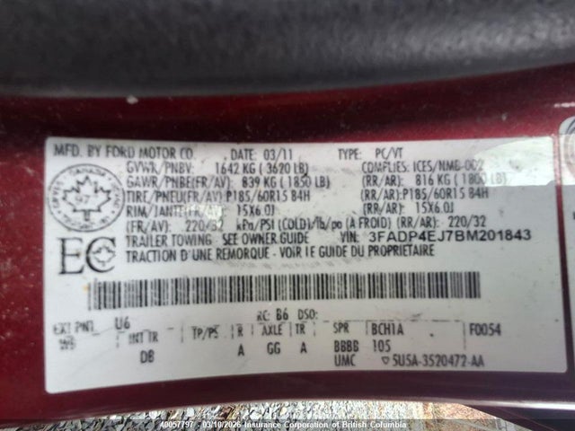 Продаж на аукціоні авто 2011 Ford Fiesta Se, vin: 3FADP4EJ7BM201843, номер лоту: 40057797