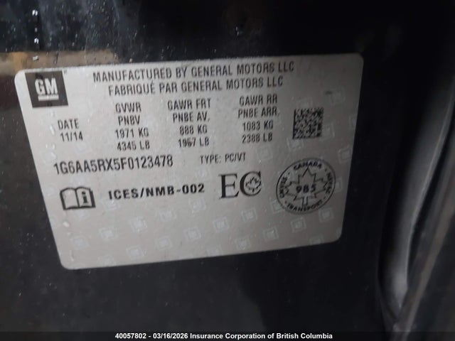 Cadillac ATS 2015 1G6AA5RX5F0123478 Image 9