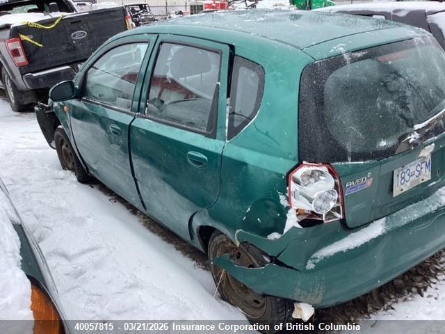 Aukcja sprzedaży 2004 Chevrolet Aveo, vin: KL1TD62664B126399, numer aukcji: 40057815