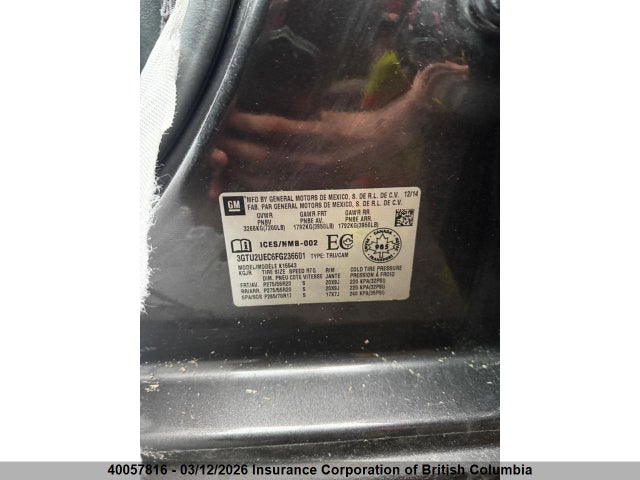 3GTU2UEC6FG236601 GMC Sierra K1500 Sle