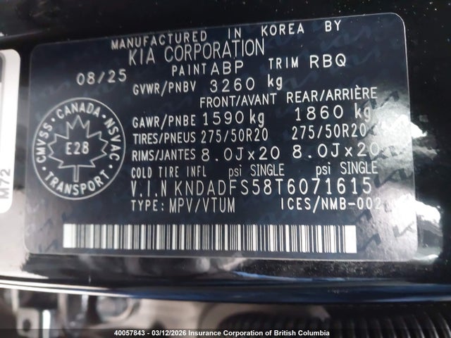 KNDADFS58T6071615 KIA ev9