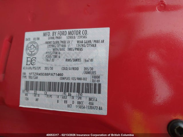 Продаж на аукціоні авто 2008 Ford Ranger Super Cab, vin: 1FTZR45E88PA71460, номер лоту: 40053317