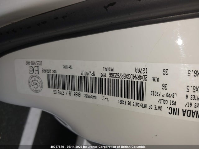 40057870 :رقم المزاد ، 2D4RN4DGXBR762366 vin ، 2011 Dodge Grand Caravan Express مزاد بيع