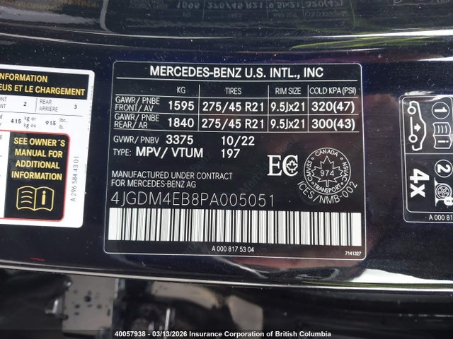 4JGDM4EB8PA005051 Mercedes-Benz Eqs 580 4matic