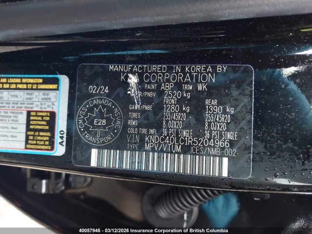 KNDC4DLC1R5204966 KIA EV6