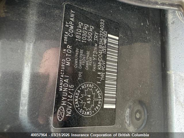 KMHD04LB3HU324033 Hyundai Elantra Sport