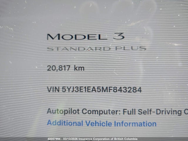 Aukcja sprzedaży 2021 Tesla Model 3, vin: 5YJ3E1EA5MF843284, numer aukcji: 40057994