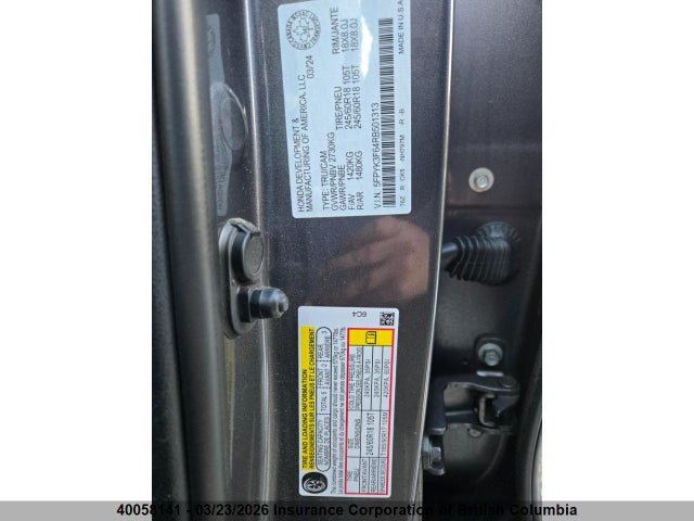 2024 Honda Ridgeline Trailsport მანქანა იყიდება აუქციონზე, vin: 5FPYK3F64RB501313, აუქციონის ნომერი: 40058141