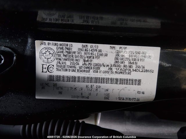 Продаж на аукціоні авто 2013 Ford Focus St St, vin: 1FADP3L94DL228652, номер лоту: 40051728