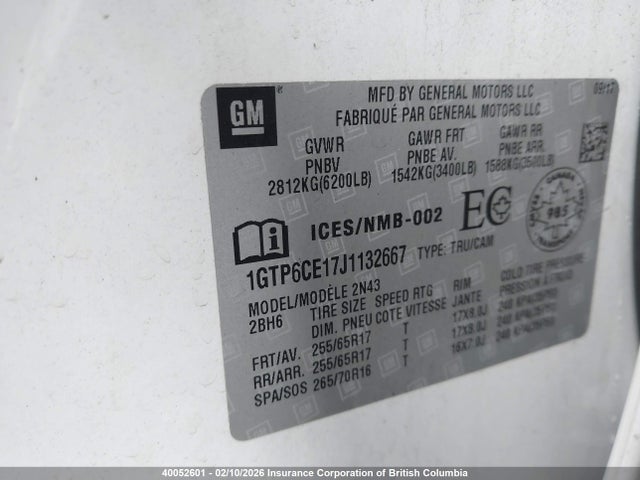 1GTP6CE17J1132667 GMC CANYON SLE