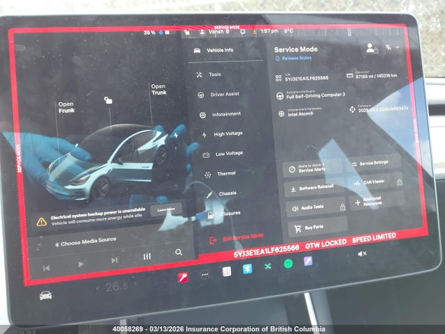 Aukcja sprzedaży 2020 Tesla Model 3, vin: 5YJ3E1EA1LF625566, numer aukcji: 40058269