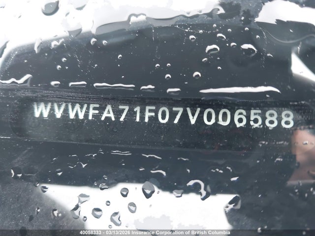 40058333 :رقم المزاد ، WVWFA71F07V006588 vin ، 2007 Volkswagen Eos مزاد بيع
