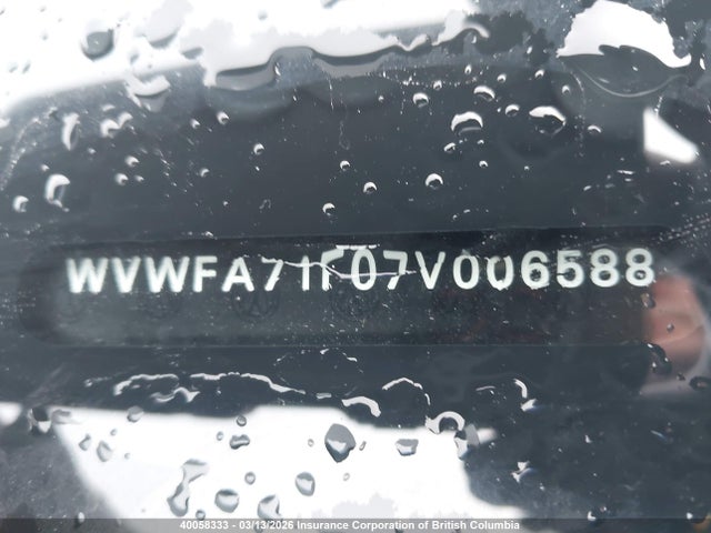 40058333 :رقم المزاد ، WVWFA71F07V006588 vin ، 2007 Volkswagen Eos مزاد بيع