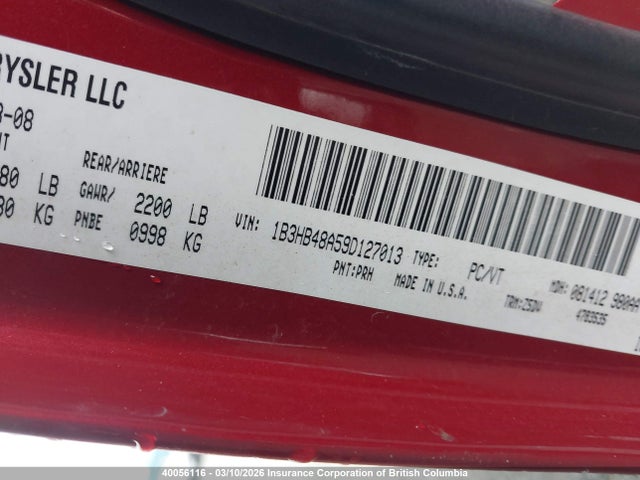 Aukcja sprzedaży 2009 Dodge Caliber Sxt, vin: 1B3HB48A59D127013, numer aukcji: 40056116
