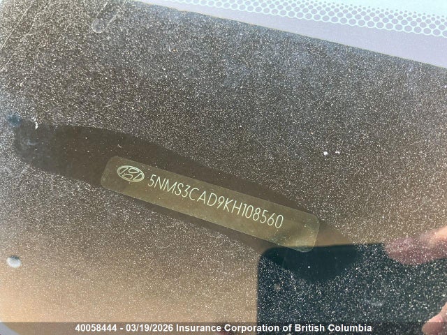 5NMS3CAD9KH108560 Hyundai Santa Fe Sel/sel Plus