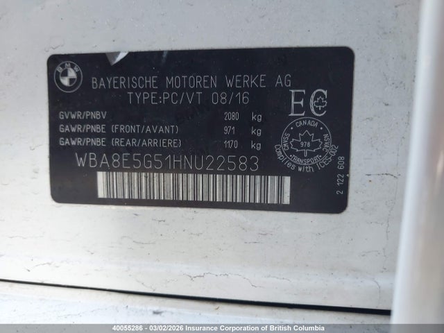 WBA8E5G51HNU22583 BMW 320i Xdrive