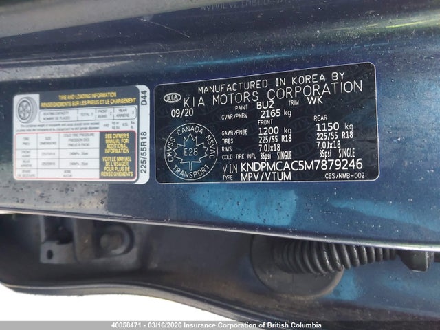 Aukcja sprzedaży 2021 Kia Sportage Lx, vin: KNDPMCAC5M7879246, numer aukcji: 40058471