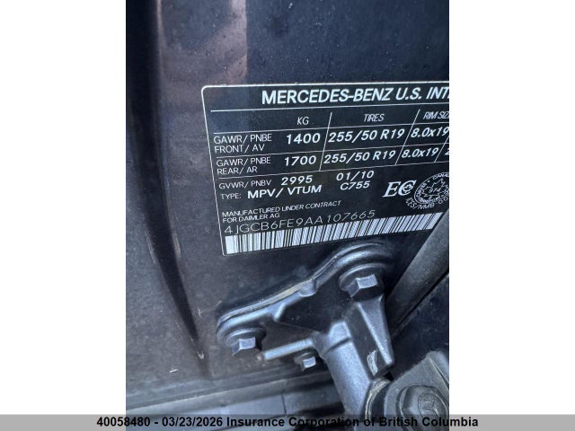 Aukcja sprzedaży 2010 Mercedes-benz R 350 4matic, vin: 4JGCB6FE9AA107665, numer aukcji: 40058480
