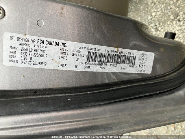 2C4RDGBG0GR363932 Dodge Grand Caravan Se