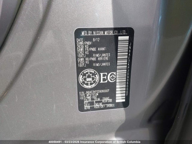 Продажа на аукционе авто 2013 Nissan Quest, vin: JN8AE2KP2D9060007, номер лота: 40058491