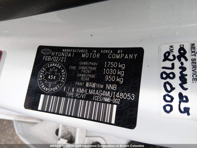 KMHLM4AG4MU148053 Hyundai ELANTRA SEL