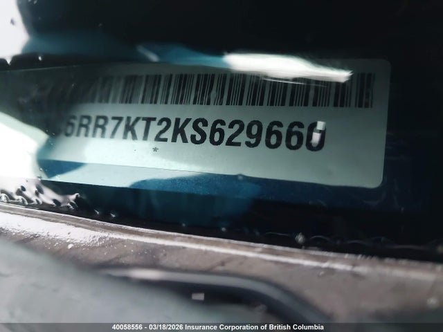 40058556 :رقم المزاد ، 1C6RR7KT2KS629660 vin ، 2019 Ram 1500 Classic Tradesman مزاد بيع