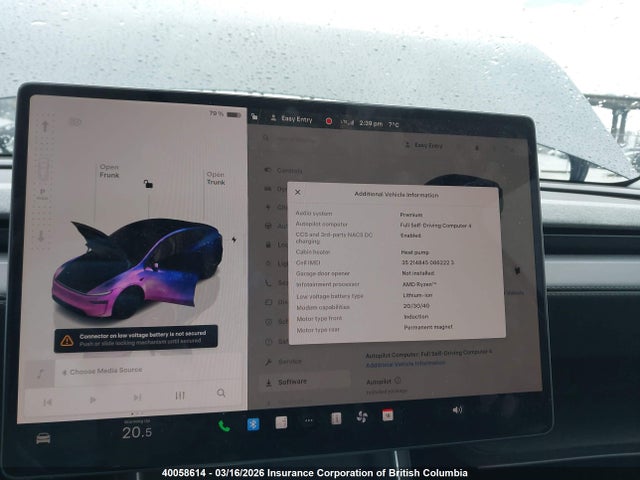 40058614 :رقم المزاد ، XP7YGDEE4TB747941 vin ، 2026 Tesla Model Y مزاد بيع