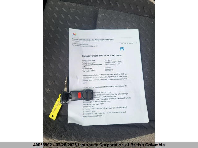 Aukcja sprzedaży 2006 Nissan X-trail Xe/se, vin: JN8BT08V26W214904, numer aukcji: 40058802