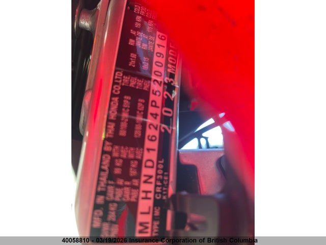 MLHND1624P5200916 Honda Crf300 L