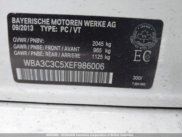 WBA3C3C5XEF986006 BMW 320 I Xdrive