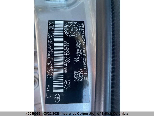 Aukcja sprzedaży 2012 Toyota Yaris, vin: JTDKTUD31CD531555, numer aukcji: 40059096