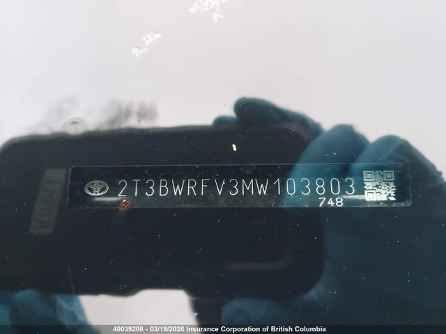 2021 Toyota Rav4 Le მანქანა იყიდება აუქციონზე, vin: 2T3BWRFV3MW103803, აუქციონის ნომერი: 40039208