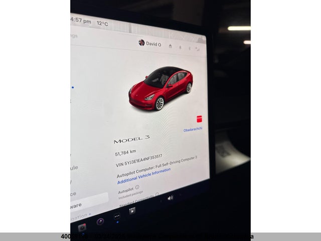 Aukcja sprzedaży 2022 Tesla Model 3, vin: 5YJ3E1EA4NF353517, numer aukcji: 40059198