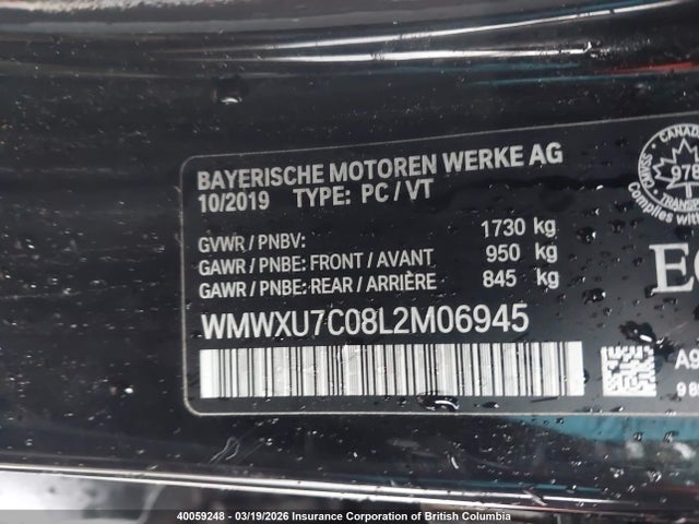WMWXU7C08L2M06945 Mini Cooper