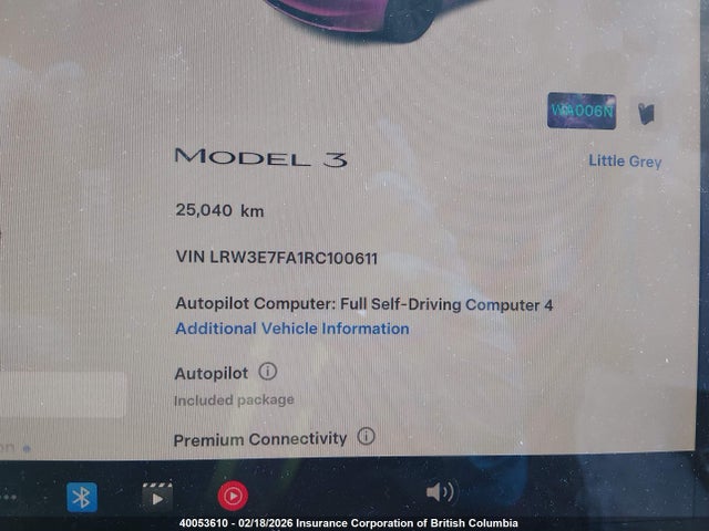 Aukcja sprzedaży 2024 Tesla Model 3, vin: LRW3E7FA1RC100611, numer aukcji: 40053610