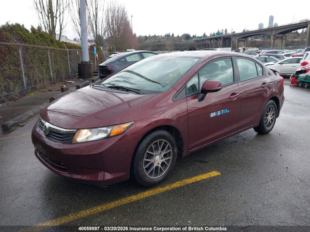 40059597 :رقم المزاد ، 2HGFB2F49CH027791 vin ، 2012 Honda Civic مزاد بيع