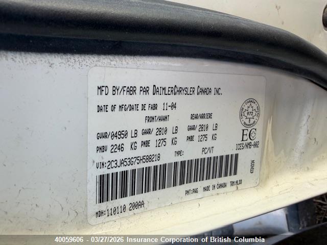 Aukcja sprzedaży 2005 Chrysler 300, vin: 2C3JA53G75H588218, numer aukcji: 40059606