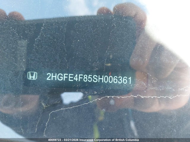 40059723 :رقم المزاد ، 2HGFE4F85SH006361 vin ، 2025 Honda Civic مزاد بيع