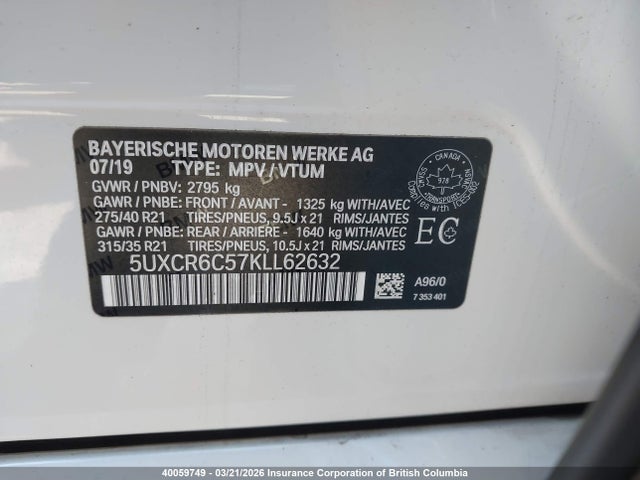 5UXCR6C57KLL62632 BMW X5