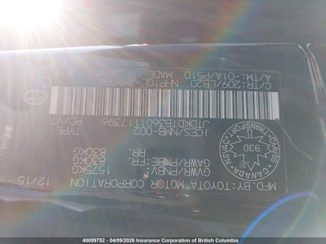 JTDKDTB36G1117396 Toyota Prius