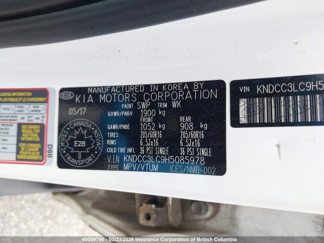 KNDCC3LC9H5085978 KIA Niro