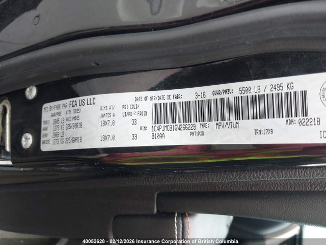 2016 Jeep Cherokee Latitude მანქანა იყიდება აუქციონზე, vin: 1C4PJMCB1GW266229, აუქციონის ნომერი: 40052628