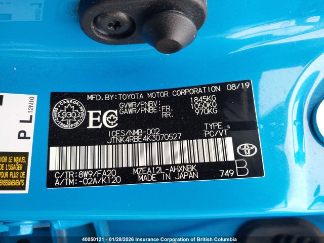 JTNK4RBE4K3070527 Toyota Corolla Se/xse