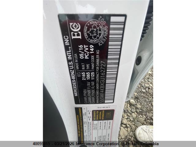 55SWF4KBXGU162727 Mercedes-Benz C 300 4mati